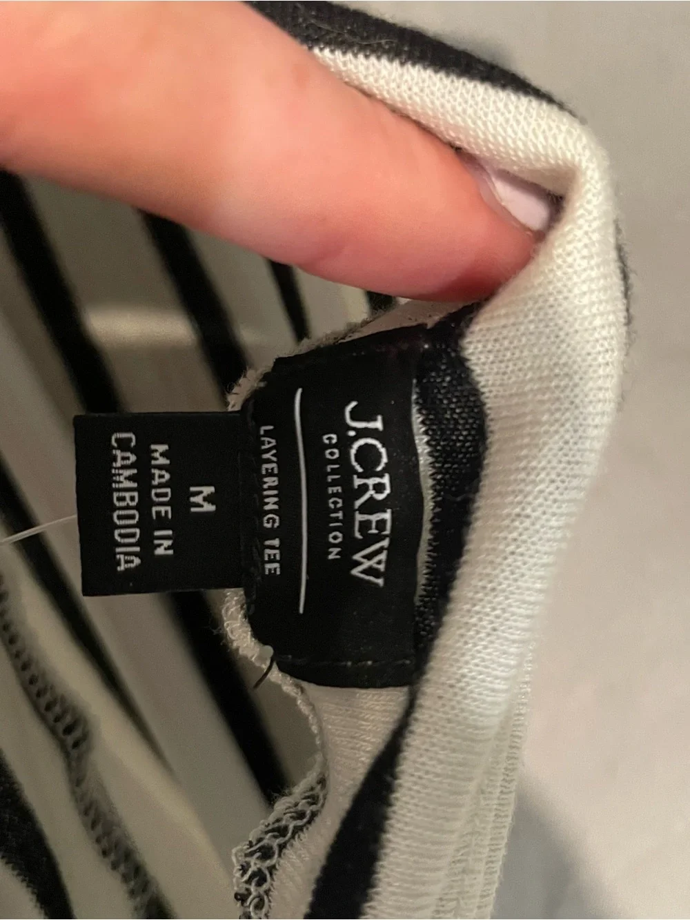 J.Crew Black and White Striped T-Shirt NWT size Medium